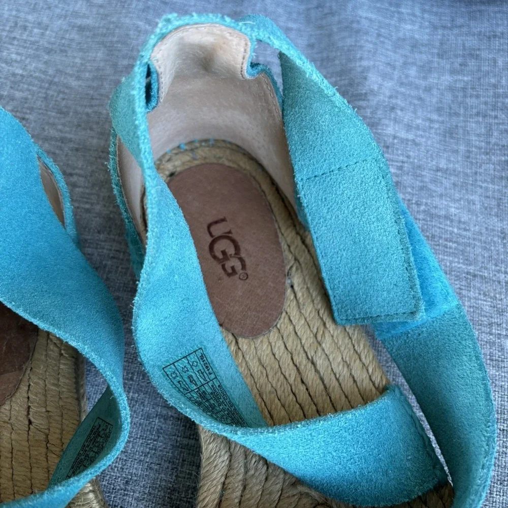 UGG Women's 8 Mila Gladiator Espadrille Sandal Acapulco Teal‎ Blue 1016877